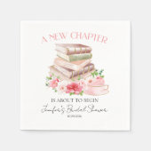 Neues Kapitel | Tee & Bücher Wasserfarben-Brautpar Serviette (Vorderseite)