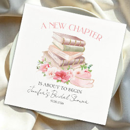 Neues Kapitel | Tee & Bücher Wasserfarben-Brautpar Serviette