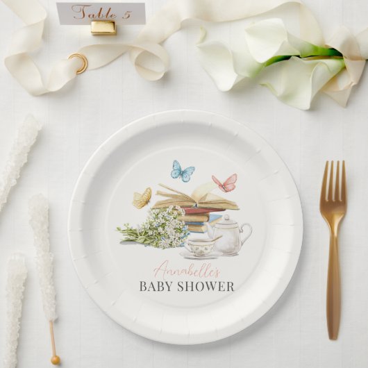 Neues Kapitel Tee Set Schmetterlinge Buch Kinderdu Pappteller (Hochzeit)