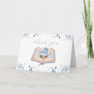 Neues Kapitel Winter Floral Schneeball Baby Shower Dankeskarte