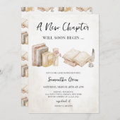 Neues Kapitel wird bald beginnen Baby Dusche Einladung (Vorne/Hinten)