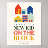 Neues Kind auf Block 6 neutrale Zuhause-Babydusche Poster (Vorne)