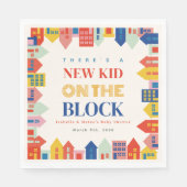 Neues Kind auf dem Blockhaus neutrale Babydusche Serviette (Vorderseite)