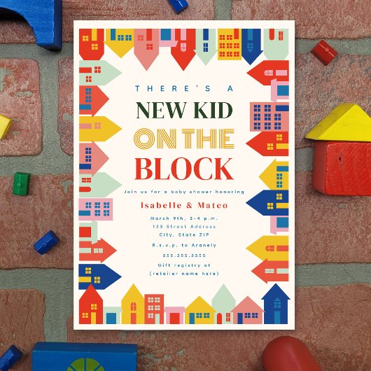 Neues Kind auf den Zuhause Border Baby Shower Einladung