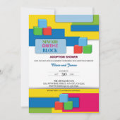 Neues Kind auf der Adoption Blockfoster Kinderdusc Einladung (Vorderseite)