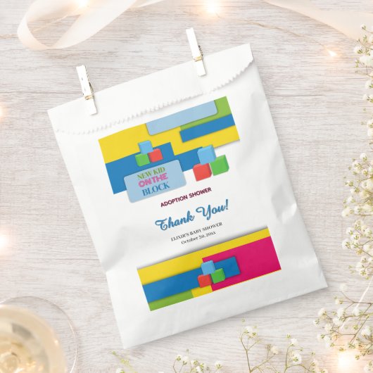 Neues Kind auf der Adoption Blockfoster Kinderdusc Geschenktütchen (Ausgeschnitten)