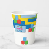 Neues Kind auf der Adoption Blockfoster Kinderdusc Pappbecher (Rückseite)