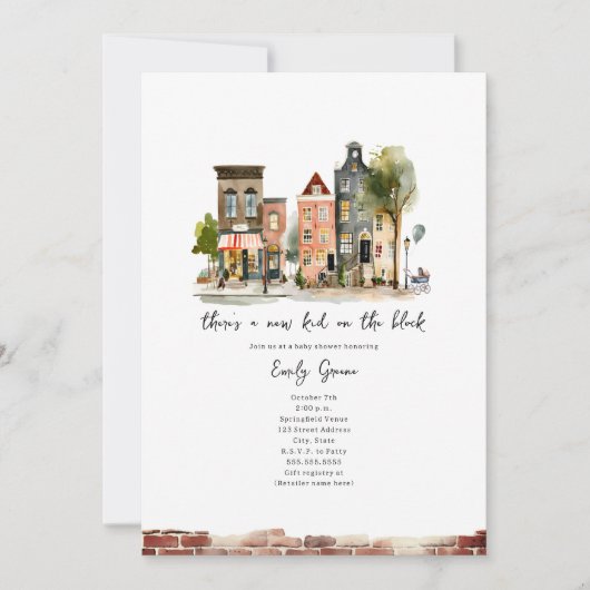 Neues Kind auf der Baby-Dusche Blockflaschen Einladung (Vorderseite)