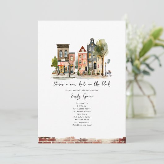 Neues Kind auf der Baby-Dusche Blockflaschen Einladung (Stehend Vorderseite)