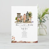 Neues Kind auf der Baby-Dusche Blockflecken Einladung (Stehend Vorderseite)