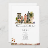 Neues Kind auf der Baby-Dusche Blockflecken Einladung (Vorne/Hinten)