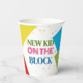 Neues Kind auf der Blockfarbendusche Pappbecher (Vorderseite)