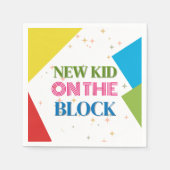 Neues Kind auf der Blockfarbendusche Serviette (Vorderseite)