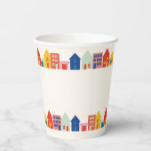 Neues Kind auf der BlockNeighborhood Baby-Dusche Pappbecher (Rückseite)