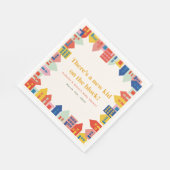 Neues Kind auf der BlockNeighborhood Baby-Dusche Serviette (Ecke)