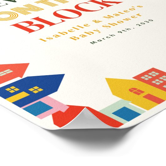 Neues Kind auf der Blockneutralheimatdusche Poster (Ecke)