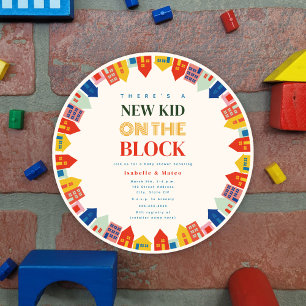 Neues Kind auf der Kinderdusche im Blockbereich Einladung