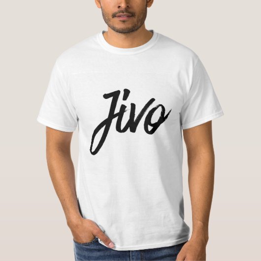 neues kundenspezifisches jivo Cursive-Shirt T-Shirt (Vorderseite)