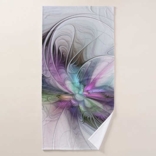 Neues Leben, buntes Abstraktes Fraktal Kunstfantas Badehandtuch (Badehandtuch)
