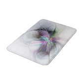 Neues Leben, buntes Abstraktes Fraktal Kunstfantas Badematte (Schrägansicht)