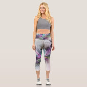 Neues Leben, buntes Abstraktes Fraktal Kunstfantas Capri Leggings (Vorderseite)