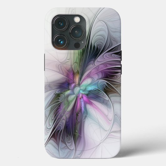 Neues Leben, buntes Abstraktes Fraktal Kunstfantas Case-Mate iPhone Hülle (Rückseite)