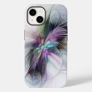 Neues Leben, buntes Abstraktes Fraktal Kunstfantas Case-Mate iPhone 14 Hülle