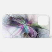 Neues Leben, buntes Abstraktes Fraktal Kunstfantas Case-Mate iPhone Hülle (Rückseite (Horizontal))