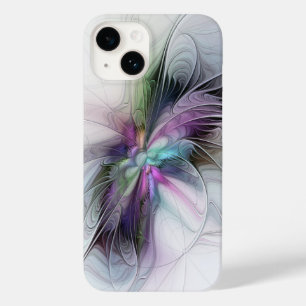 Neues Leben, buntes Abstraktes Fraktal Kunstfantas Case-Mate iPhone 14 Hülle