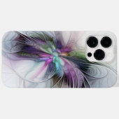 Neues Leben, buntes Abstraktes Fraktal Kunstfantas Case-Mate iPhone Hülle (Rückseite (Horizontal))
