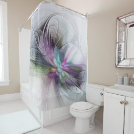 Neues Leben, buntes Abstraktes Fraktal Kunstfantas Duschvorhang