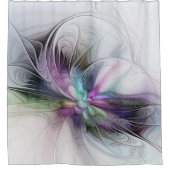 Neues Leben, buntes Abstraktes Fraktal Kunstfantas Duschvorhang (Vorderseite)