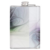 Neues Leben, buntes Abstraktes Fraktal Kunstfantas Flachmann (Rückseite)