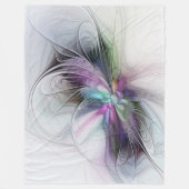 Neues Leben, buntes Abstraktes Fraktal Kunstfantas Fleecedecke (Vorderseite)