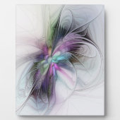 Neues Leben, buntes Abstraktes Fraktal Kunstfantas Fotoplatte (Vorderseite)