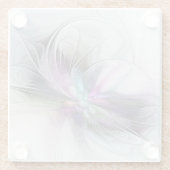 Neues Leben, buntes Abstraktes Fraktal Kunstfantas Glasuntersetzer (Rückseite)