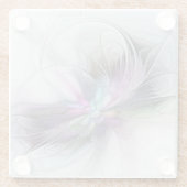 Neues Leben, buntes Abstraktes Fraktal Kunstfantas Glasuntersetzer (Rückseite)