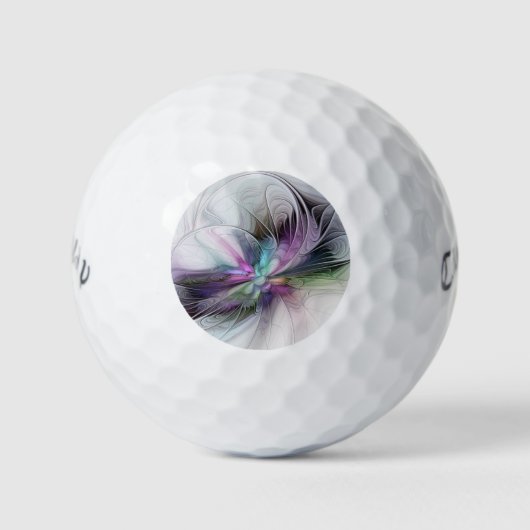 Neues Leben, buntes Abstraktes Fraktal Kunstfantas Golfball (Vorderseite)