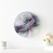 Neues Leben, buntes Abstraktes Fraktal Kunstfantas Große Wanduhr (Zuhause)