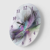 Neues Leben, buntes Abstraktes Fraktal Kunstfantas Große Wanduhr (Winkel)