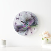 Neues Leben, buntes Abstraktes Fraktal Kunstfantas Große Wanduhr (Zuhause)