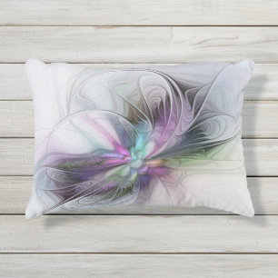 Neues Leben, buntes Abstraktes Fraktal Kunstfantas Kissen Für Draußen