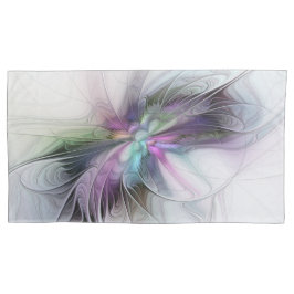 Neues Leben, buntes Abstraktes Fraktal Kunstfantas Kissenbezug