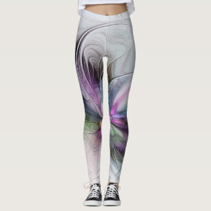 Neues Leben, buntes Abstraktes Fraktal Kunstfantas Leggings