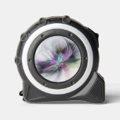 Neues Leben, buntes Abstraktes Fraktal Kunstfantas Maßband (Vorderseite)