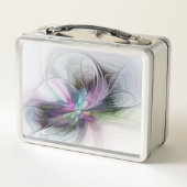 Neues Leben, buntes Abstraktes Fraktal Kunstfantas Metall Brotdose (Rückseite)