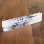 Neues Leben, buntes Abstraktes Fraktal Kunstfantas Namensplakette (Seite)