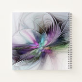 Neues Leben, buntes Abstraktes Fraktal Kunstfantas Notizblock (Rückseite)