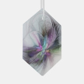 Neues Leben, buntes Abstraktes Fraktal Kunstfantas Ornament Aus Glas (Vorderseite Rechts)