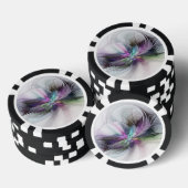 Neues Leben, buntes Abstraktes Fraktal Kunstfantas Pokerchips (Stapel)